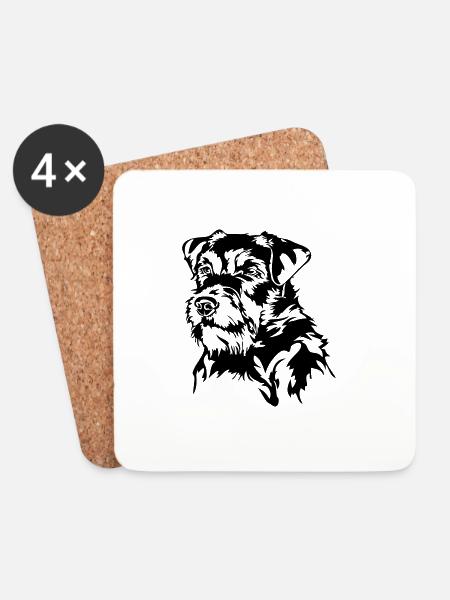 DEUTSCHER JAGDTERRIER Jagdhunde Jagdhund Wilsigns - Untersetzer (4er-Set) - Weiß