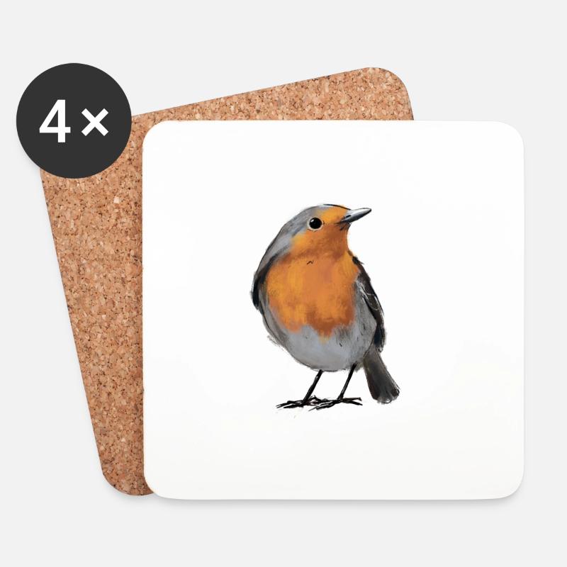 robin - Coasters (set of 4) - white