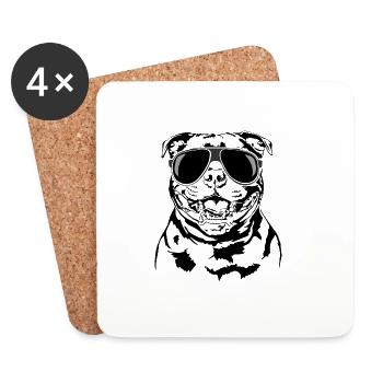 STAFFORDSHIRE BULL TERRIER cool Hunde Wilsigns - Untersetzer (4er-Set) - Weiß - Vorne