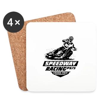 Speedway - Motorcycle Speedway - Untersetzer (4er-Set) - Weiß - Vorne