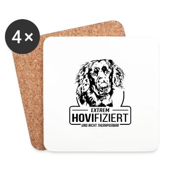 HOVIFIZIERT Hovawart Hundespruch Hund Wilsigns - Untersetzer (4er-Set) - Weiß - Vorne