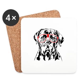CANE CORSO ITALIANO Dog Glasses Dogs Wilsigns - Coasters (set of 4) - white - Front