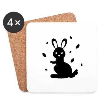 Rabbit - Rabbit Nature Easter - Coasters (set of 4) - white - Front