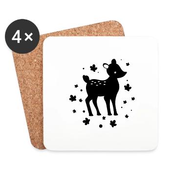 Fawn - Conservation de la nature animale du zoo - Dessous de verre (lot de 4) - blanc - Devant