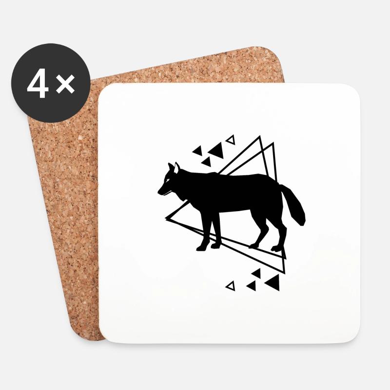 Wolf - Tierfreund Naturschutz - Untersetzer (4er-Set) - Weiß