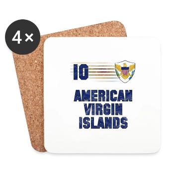 Équipe de football des îles Vierges américaines - Dessous de verre (lot de 4) - blanc - Devant