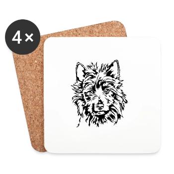 AUSTRALIAN TERRIER Hunde Portrait Hund Wilsigns - Untersetzer (4er-Set) - Weiß - Vorne