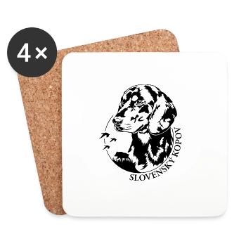 Slovensky Kopov Portrait Hunde Jagdhund Wilsigns - Untersetzer (4er-Set) - Weiß - Vorne