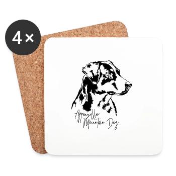 Appenzeller Mountain Dog Portrait Hunde Wilsigns - Untersetzer (4er-Set) - Weiß - Vorne