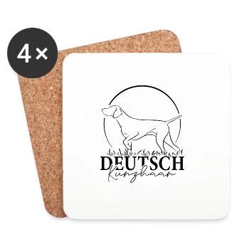 Deutsch Kurzhaar Jagdhunde Hund Wilsigns - Untersetzer (4er-Set) - Weiß - Vorne