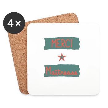 MAÎTRESSE. MERCI. MERCI MAÎTRESSE - Dessous de verre (lot de 4) - blanc - Devant