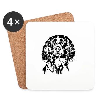 Petit chien de chasse Münsterland chiens de chasse Wilsigns - Dessous de verre (lot de 4) - blanc - Devant