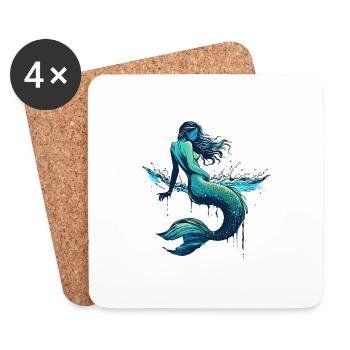 Sirène bretonne by FairyBreizh - Dessous de verre (lot de 4) - blanc - Devant