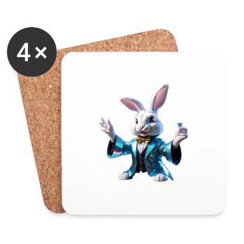 Major Rabbit - Untersetzer (4er-Set) - Weiß - Vorne