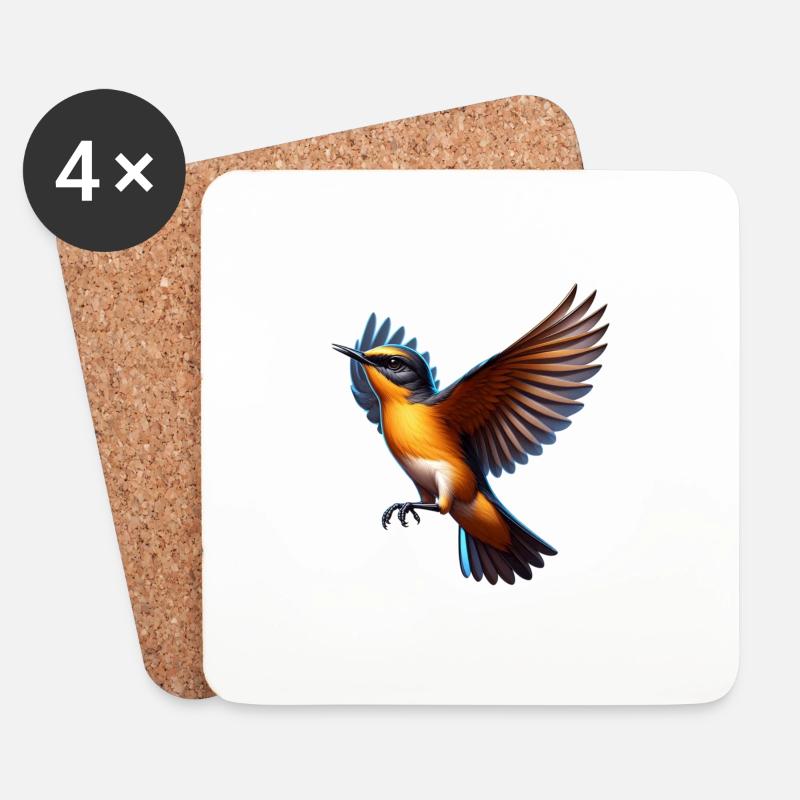 Hübscher Eisvogel - Untersetzer (4er-Set) - Weiß