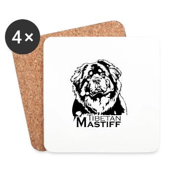 Tibetan Mastiff Portrait Dog Dogs Wilsigns - Coasters (set of 4) - white - Front