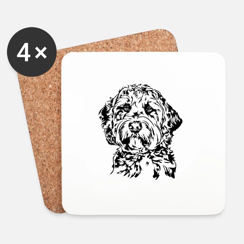 Goldendoodle Portrait Labradoodle Hunde Wilsigns - Untersetzer (4er-Set) - Weiß