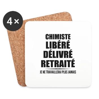 Chimiste célèbre sa retraite avec humour cadeau - Dessous de verre (lot de 4) - blanc - Devant