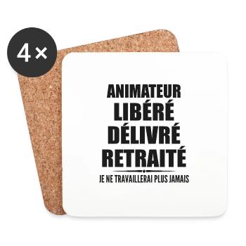 Animateur célèbre sa retraite avec humour cadeau - Dessous de verre (lot de 4) - blanc - Devant