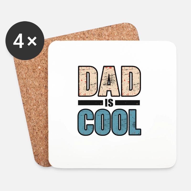 Papa est cool - Dessous de verre (lot de 4) - blanc