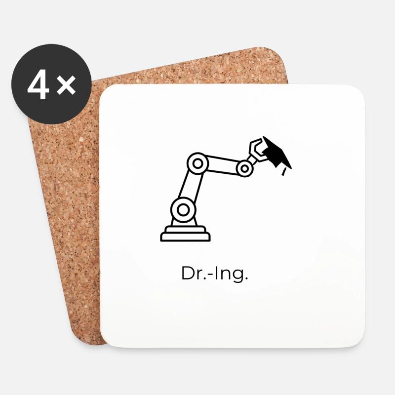 Dr.-Ing. – Robotik - Untersetzer (4er-Set) - Weiß