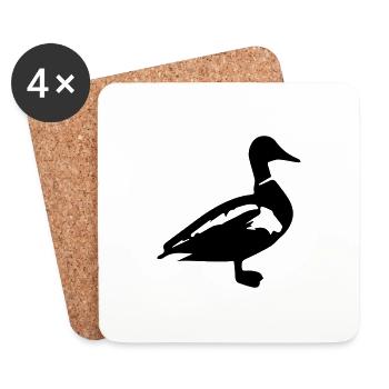 Canard canard colvert - Dessous de verre (lot de 4) - blanc - Devant