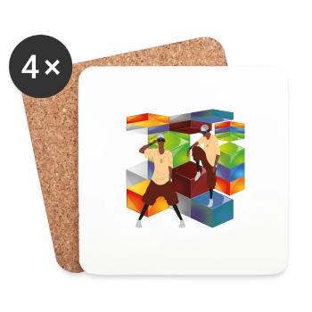 hip hop - Dessous de verre (lot de 4) - blanc - Devant