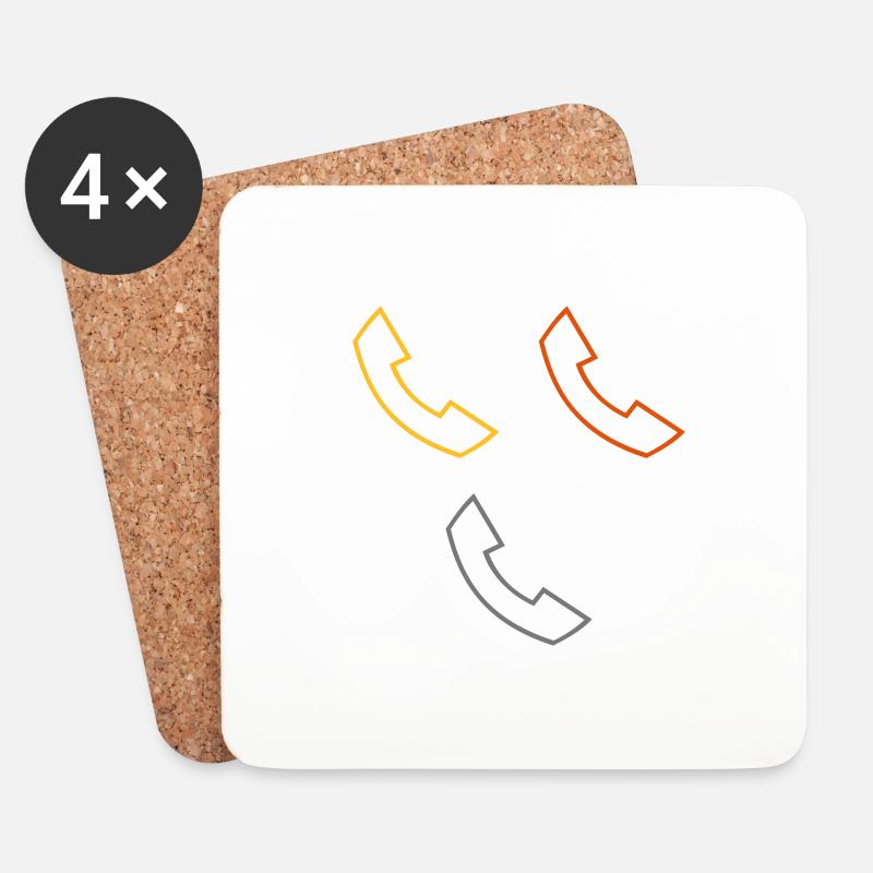 Telefon - Untersetzer (4er-Set) - Weiß