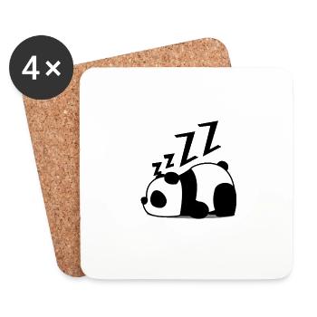 panda se détendre dormir paresseux - Dessous de verre (lot de 4) - blanc - Devant