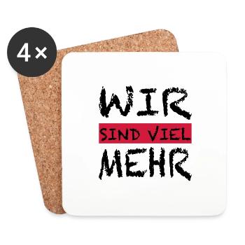 WIR SIND VIEL MEHR - Untersetzer (4er-Set) - Weiß - Vorne