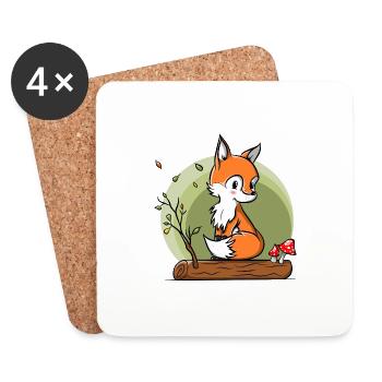 Fox in autumn - Coasters (set of 4) - white - Front