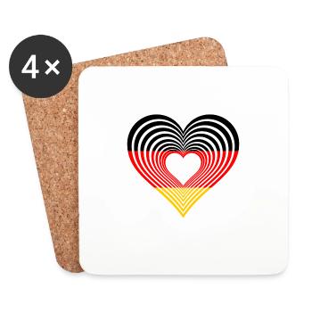 Deutschland - Untersetzer (4er-Set) - Weiß - Vorne