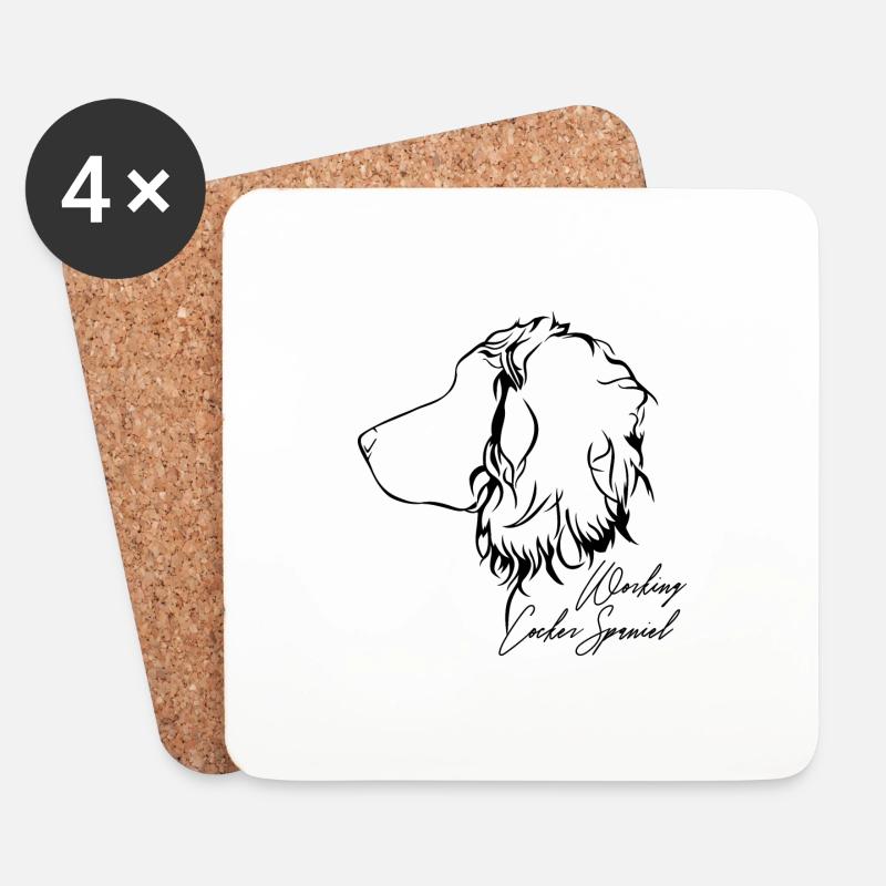 WORKING COCKER SPANIEL Profil Hunde Hund Wilsigns - Untersetzer (4er-Set) - Weiß