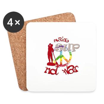 Faites du SUP pas de la guerre - Dessous de verre (lot de 4) - blanc - Devant