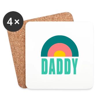 DADDY. DAD. DAD. FATHER's DAY. HAPPY BIRTHDAY DAD. - Coasters (set of 4) - white - Front
