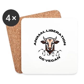 Animal Liberation, go vegan - Coasters (set of 4) - white - Front