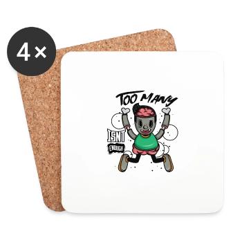 Hey! Get This Unique Detailed Tee Saying Too Many - Coasters (set of 4) - white - Front