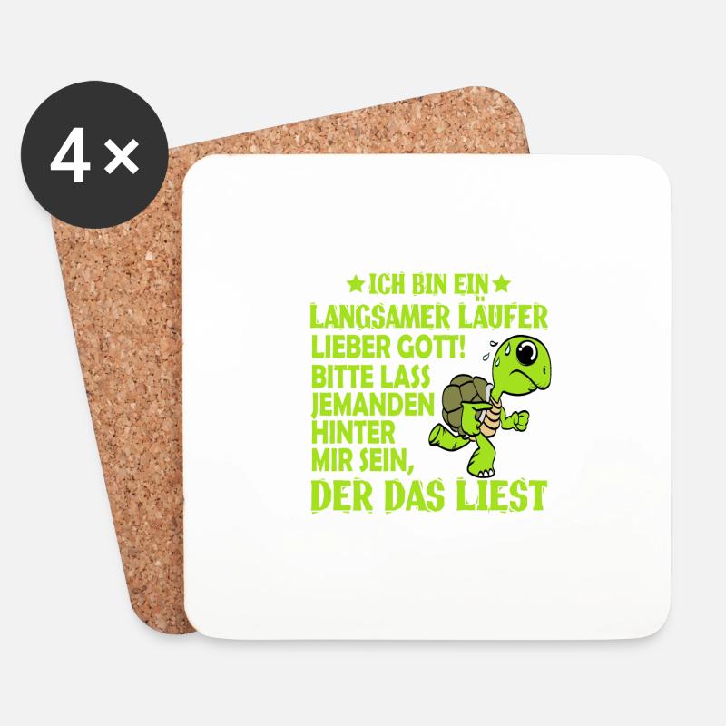 "Ich bin ein Langsamer Läufer Lieber Gott! Bitte - Untersetzer (4er-Set) - Weiß