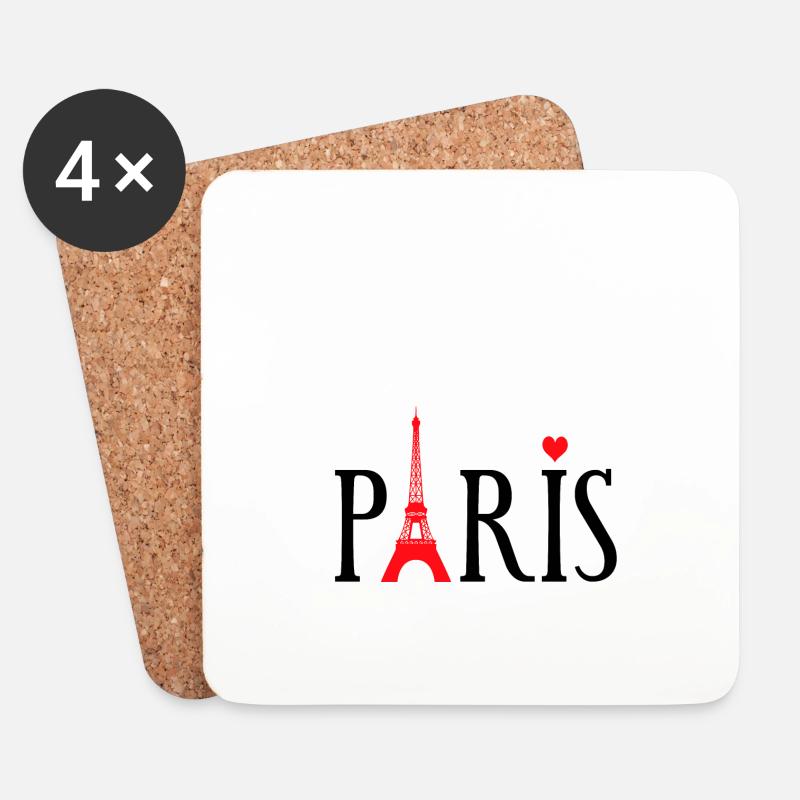 Paris Liebe - Untersetzer (4er-Set) - Weiß