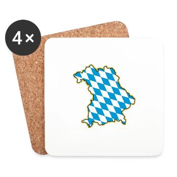 Du Land der Bayern - Unsere Heimat, unser Stolz - Untersetzer (4er-Set) - Weiß - Vorne