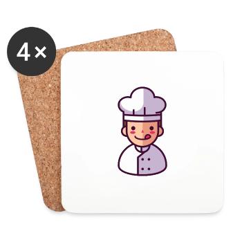 cook - Coasters (set of 4) - white - Front