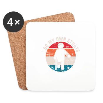 I Do All My Own Stunts Injured Injury Broken Arm - Coasters (set of 4) - white - Front