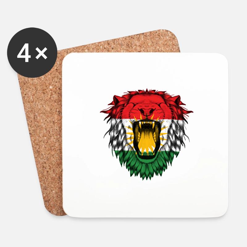 Kurdistan - Untersetzer (4er-Set) - Weiß