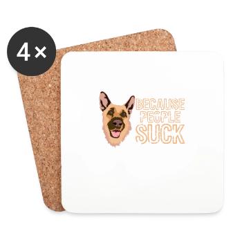 Because People Suck Cute Adorable Dog For - Untersetzer (4er-Set) - Weiß - Vorne
