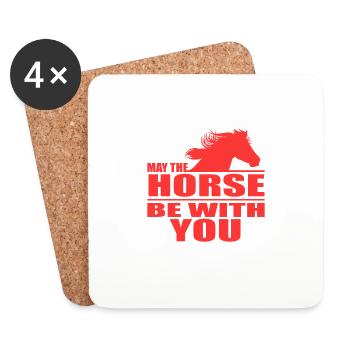 May The Horse Be With You Design Horsing Shirt - Untersetzer (4er-Set) - Weiß - Vorne
