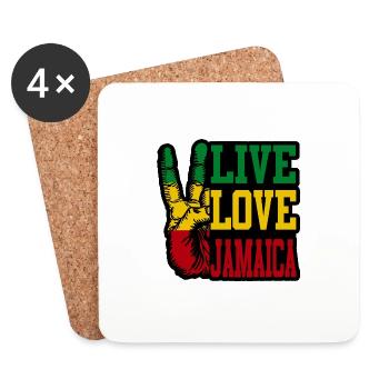 Jamaika Liebe - Untersetzer (4er-Set) - Weiß - Vorne