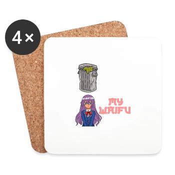 Your Waifu My Waifu Anime Lover Shirt For Kawaii - Coasters (set of 4) - white - Front