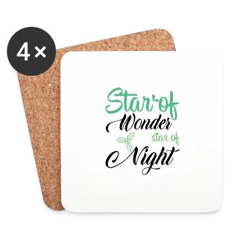 Étoile de merveille étoile de nuit - Dessous de verre (lot de 4) - blanc - Devant