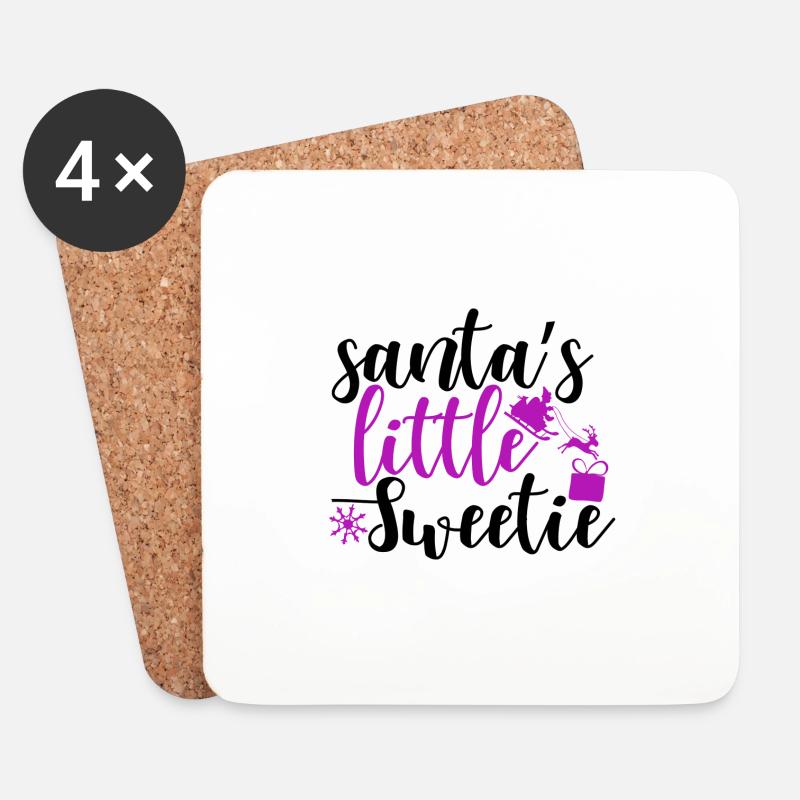 Santa - Untersetzer (4er-Set) - Weiß