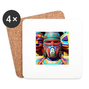 Abstract Art of a Head 2 - Coasters (set of 4) - white - Front